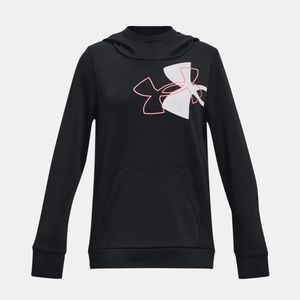 Girls Under  Armour Hoodie Black with Pink  Sweatshirt Youth Medium